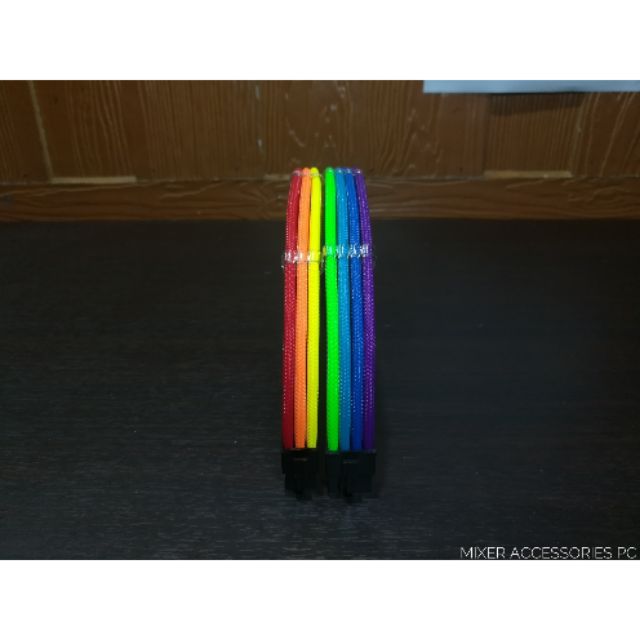 สายถัก 8pin&6pin VGA สีรุ้ง Rainbow