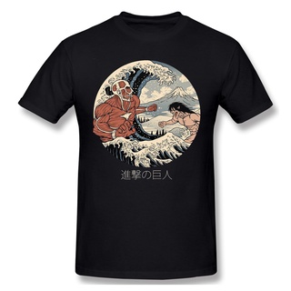 [COD]Summwe เสื้อยืดแขนสั้น พิมพ์ลาย Attack On Titan สีดํา แฟชั่นสําหรับผู้ชายS-5XL