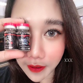 XXX gray / Xxx Brown 💋Pitcylens Pitchy Lens ฝาแดง  บิ๊กอาย สีเทา สายตาปกติ สายตาสั้น ลายฮิตใน tiktok ทริปเปิลเอ็กซ์