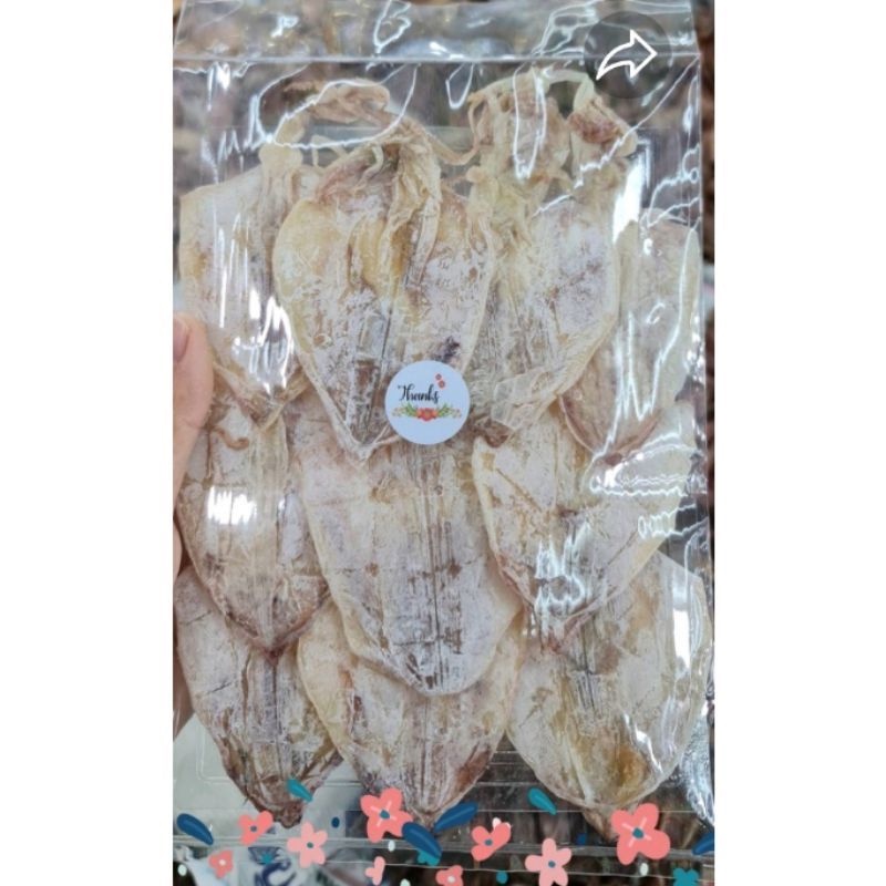 หมึกผ่าA5 หมึกผ่าใบโพธิ์ ตัวใหญ่ 3-4นิ้ว เนื้อหวาน ไม่เค็ม หมึกปิ้ง หมึกแห้ง นน 500 กรัม ราคาพิเศษ
