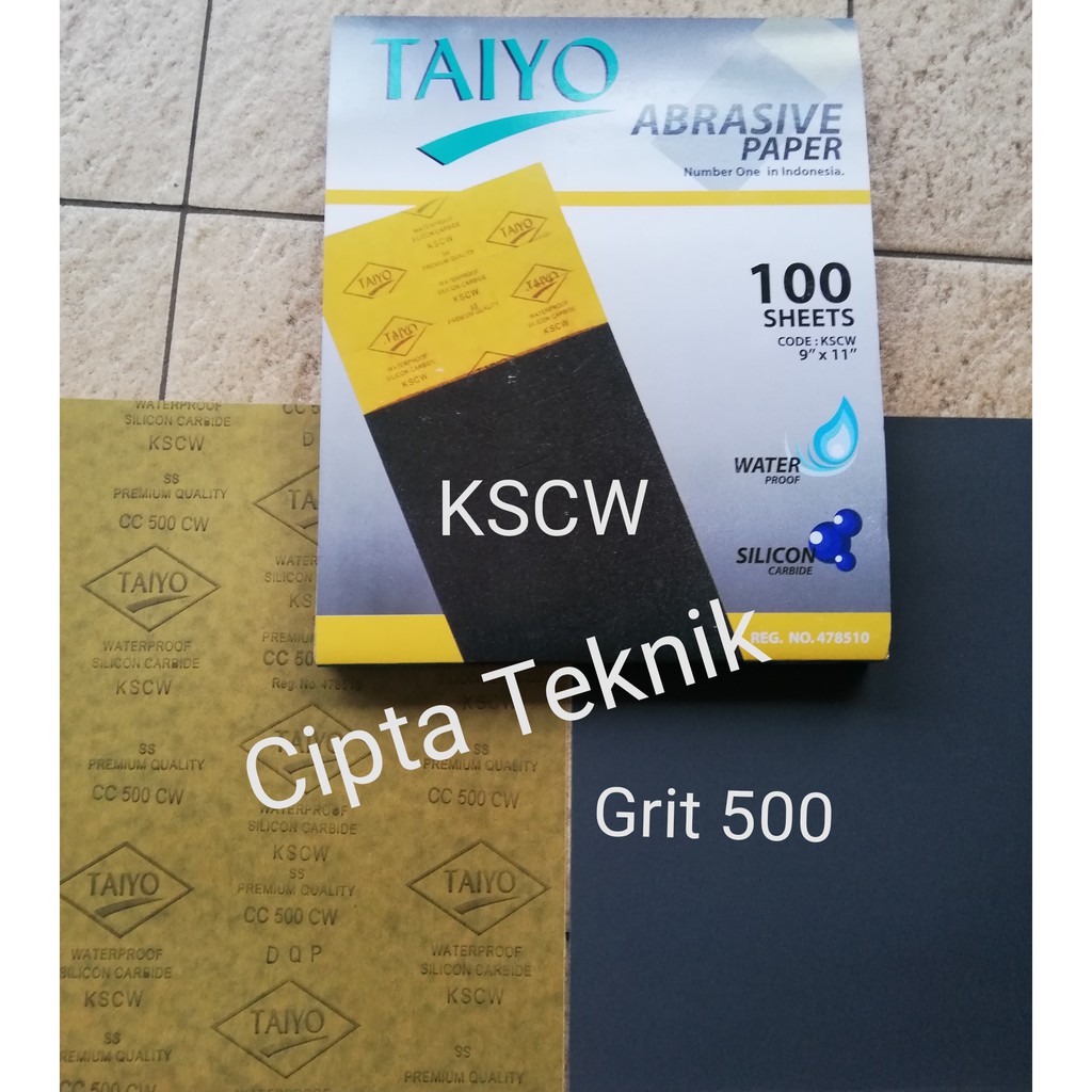 Taiyo Grit 500 KSCW กระดาษทรายกันน้ํา CC500 CW กระดาษทราย Grit500 กระดาษทราย