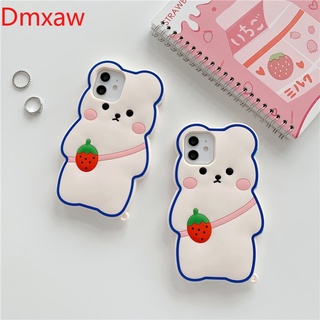 Bear Casing Xiaomi  Poco F3 Redmi Note 8 7 Pro K40 K30 K20 Mi 11 10T Lite 10 9T Pro CC9 A3 Lite 9 8 Pro Case Anti-drop cover 3D Cartoon cute strawberry schoolbag bear soft silicon phone case