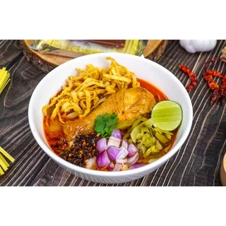 เส้นข้าวซอยตราแม่อำพร เสริฟ 5-6 ที่ บรรจุ 350 กรัม เส้นเหนียวนุ่ม เส้นข้าวซอยเชียงใหม่ คุณภาพส่งออก