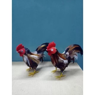 ตุ๊กตาไก่ขน (ของตกแต่ง ของแก้บน ) ทำด้วยขนไก่จริง ขนาดต่างๆ