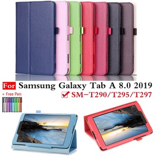 เคสแท็บเล็ตแบบประกบและพลิกตั้งได้สําหรับ Samsung Galaxy Tab A 8 . 0 2019 T290 T295 T297