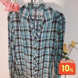 Women Shirt Dress with Tartan Pattern Brand edc. เสื้อเชิ้ตเดรส กระโปรงลายสก็อต สายเกาหลี ไซส์ L-XL