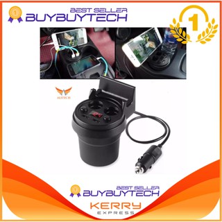 iRemaxBuybuytech ช่องเสียบที่จุดบุหรี่ USB 2 ช่อง 5V/3.1A + ช่องจุดบุหรี่ 2 ช่อง DC 12-24V 150W มาพร้อม