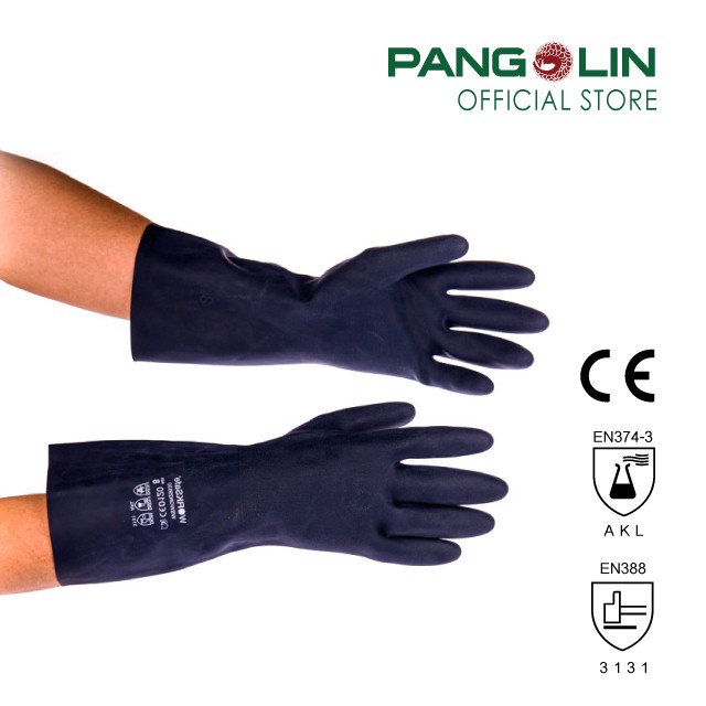 PANGOLIN (แพงโกลิน) ถุงมือนีโอพรีน(Neoprene) ป้องกันสารเคมี รุ่นGLVP0001 ไซส์ 9-10