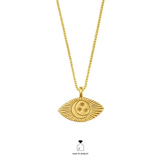 Haus of Jewelry BOHEMIAN LUNA EYE NECKLACE สร้อยคอเงินแท้ ประดับเพชรคิวบิกเซอร์โคเนีย (Cubic Zirconia)