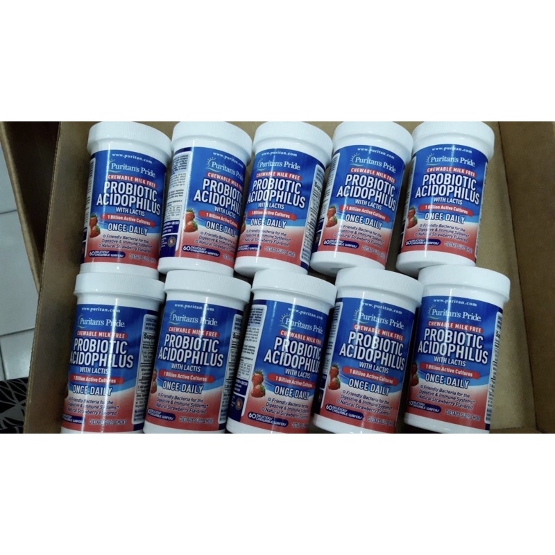 Puritan's Pride Probiotic Acidophilus Chewables Strawberry 1 billion / 60 Chewables
