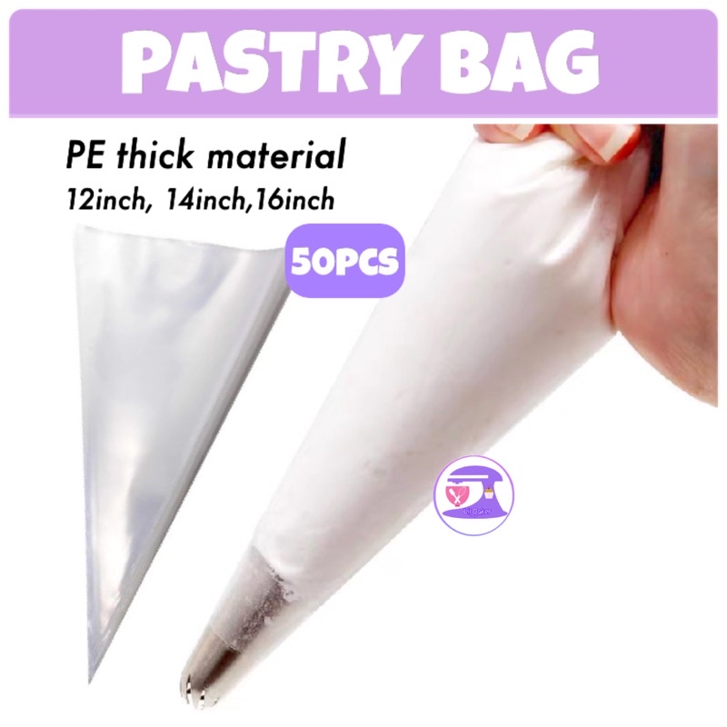 [LIL BAKER] 50 ชิ้น PIPING BAG PASTRY BAG DECORATING ICING CAKE BUTTERCREAM BAG
