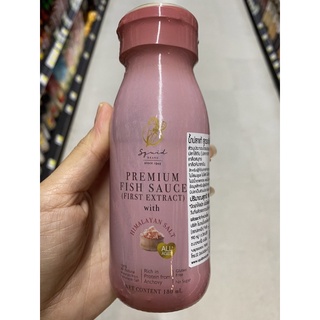 น้ำปลาแท้ สูตรเกลือหิมาลายัน 180 Ml. Premium Fish Sauce First Extract With Himalayan Salt ( Squid Brand )