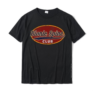 เสื้อยืดผู้ เสื้อยืด ผ้าฝ้าย พิมพ์ลาย Bionic Spine Club สําหรับผู้ชาย S-5XL