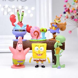 ฟิกเกอร์ Spongebob ของเล่นสําหรับเด็ก 6 ชิ้น