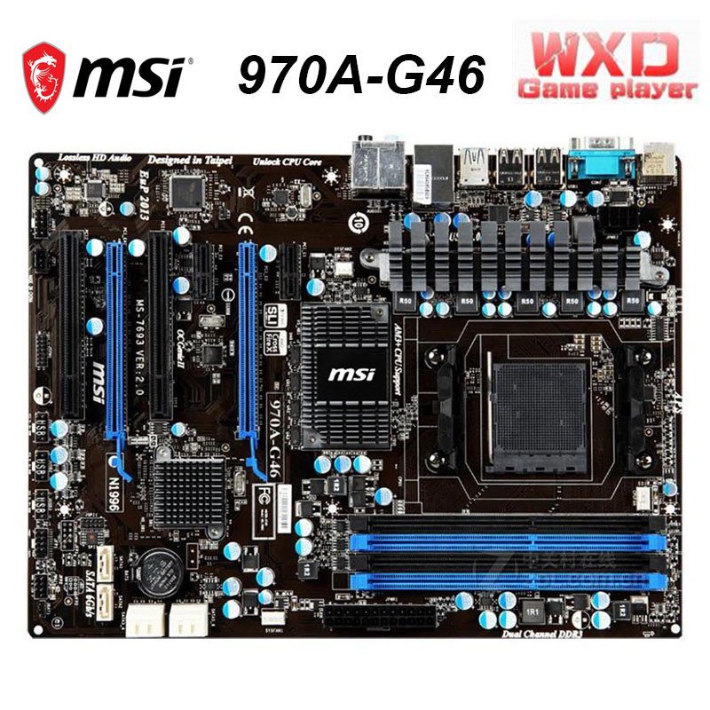 เมนบอร์ด AM3 AM3 สําหรับ MSI 970A-G46 DDR3 32GB AMD FX Phenom II Sempron PCI-E 2.0 970 ATX 8XNO #2