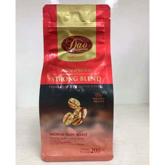 เมล็ดกาแฟดาวคอฟฟี่ สตรองเบล็นด์ Dao Coffee Bean Strong Blend ขนาด 200 g