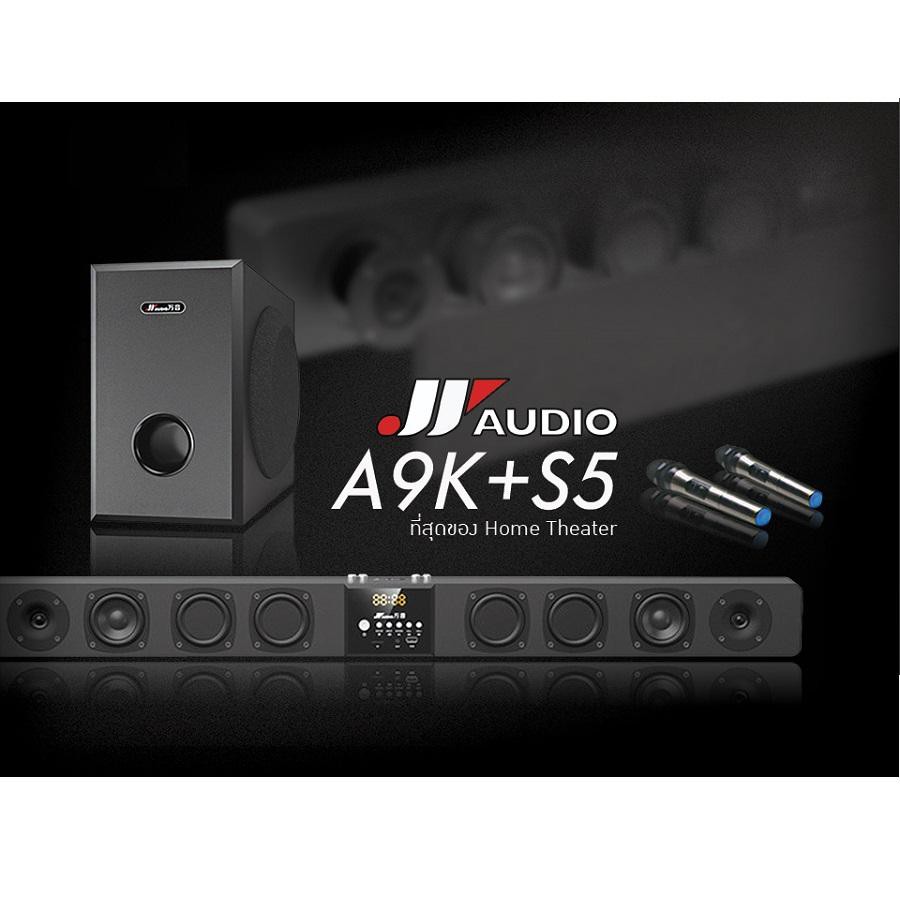 JY Audio A9KS Sound Bar Karaoke 60w+60w 2.1 Channel Bluetooth JY Audio + Subwoofer S5 + 2 Wireless Microphone