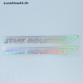 Foursun สติกเกอร์เลเซอร์ ลาย Stark Industries สําหรับติดตกแต่งรถยนต์ รถจักรยานยนต์ 1 คู่