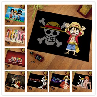 พรมเช็ดเท้า ลายการ์ตูนอนิเมะ one piece กันลื่น ขนาด 40x60 ซม.