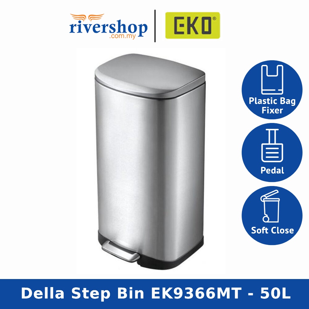 EKO Delana Step On Bin EK9366MT - 50L Stainless Steel Dustbin ถังขยะ / Tong Sampah
