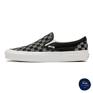 [ของแท้ ส่งฟรี จากไทย] VANS CLASSIC SLIP-ON 98 DX - CHECKER CHECK BLACK