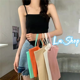 L.A Shop ​พร้อมส่ง  เสื้อสายเดี่ยวไหมพรม ดีเทลผ้าร่องเล็กใส่สบาย สีน่ารักๆให้เลือกเยอะ "6948"