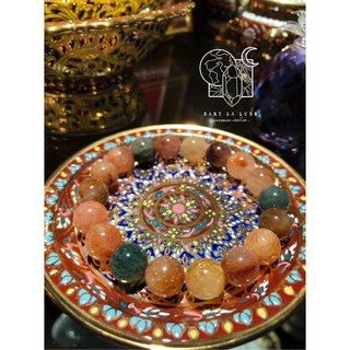กำไลหินแท้นำโชค Rutillated Quartz (ไหม ๕ สี)