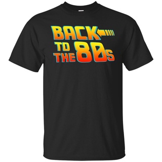 เสื้อยืดคอกลมcrew neckBack to the 80 s เครื่องแต่งกายแฟนซีปาร์ตี้ไอเดียฮาโลวีนเสื้อยืดแขนสั้นกีฬา oversize คลาสสิกชาย te