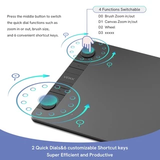 Veikk แท็บเล็ตการวาดภาพดิจิทัล Vk1060Pro สําหรับ Android Windows MacOS