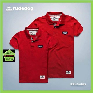 Rudedog เสื้อโปโล ชาย หญิง  รุ่น Pentagon สีแดง