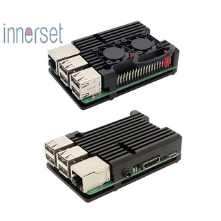 [Innerset] เคสอลูมิเนียม พร้อมพัดลมระบายความร้อน สําหรับ Raspberry Pi 3 Model B B+