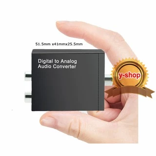 Optical Toslink SPDIF Coax Digital to Analog Audio Converter Adapter RCA R/L+สายoptical 1ม*