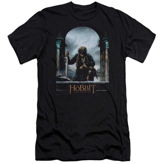 ขายดี เสื้อยืดลําลอง แขนสั้น พิมพ์ลายโปสเตอร์ The Hobbit Bilbo ทรงสลิมฟิต สําหรับผู้ชาย PKjkcj75PAiedl50