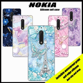 Nokia1 Nokia2 Nokia3 Nokia5 Nokia6 Nokia7 ฝาครอบเคสโทรศัพท์มือถือพิมพ์การ์ตูนใส butterfly ชุด