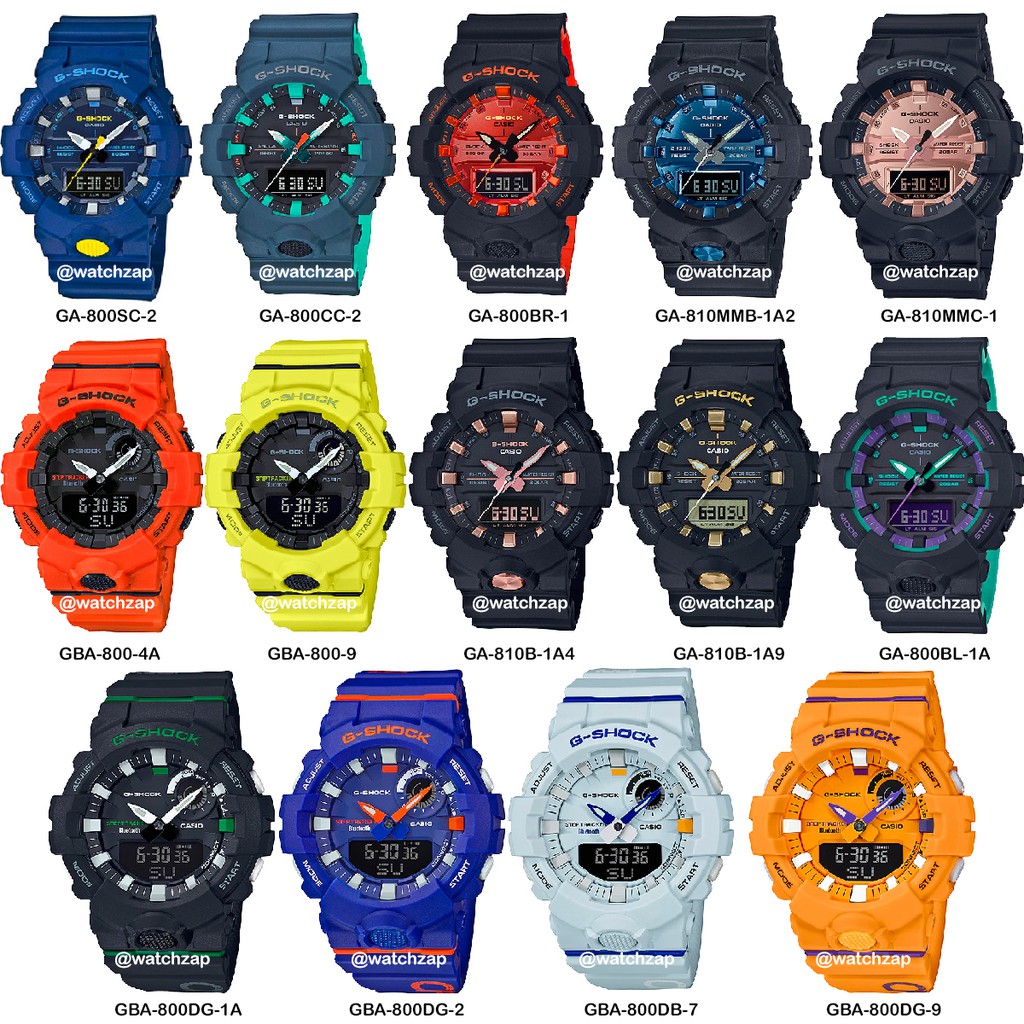 Casio G-shock รุ่นสีพิเศษ นาฬิกาข้อมือชาย สายเรซิ่น รุ่น GA-800 GA-800BL GA-800SC GA-800BR GA-800CC 