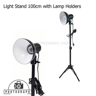 Light Stand 100cm with Lamp Holders ขาตั้งพร้อมหัวโคม สำหรับถ่ายสินค้า