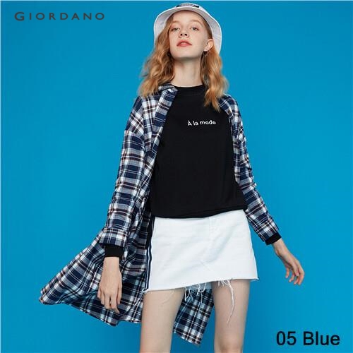 GIORDANO WOMEN Flannel cotton shirt dress 13469810