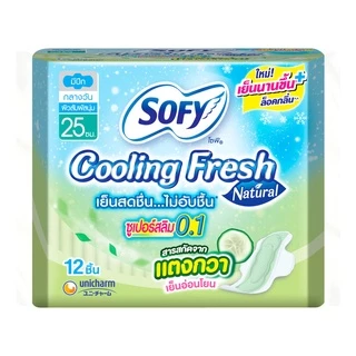 Sofy โซฟีคูลลิ่งเฟรชเนเชอรัลซูเปอร์สลิม 0.1 มีปีก 25 ซม. 12 ชิ้น