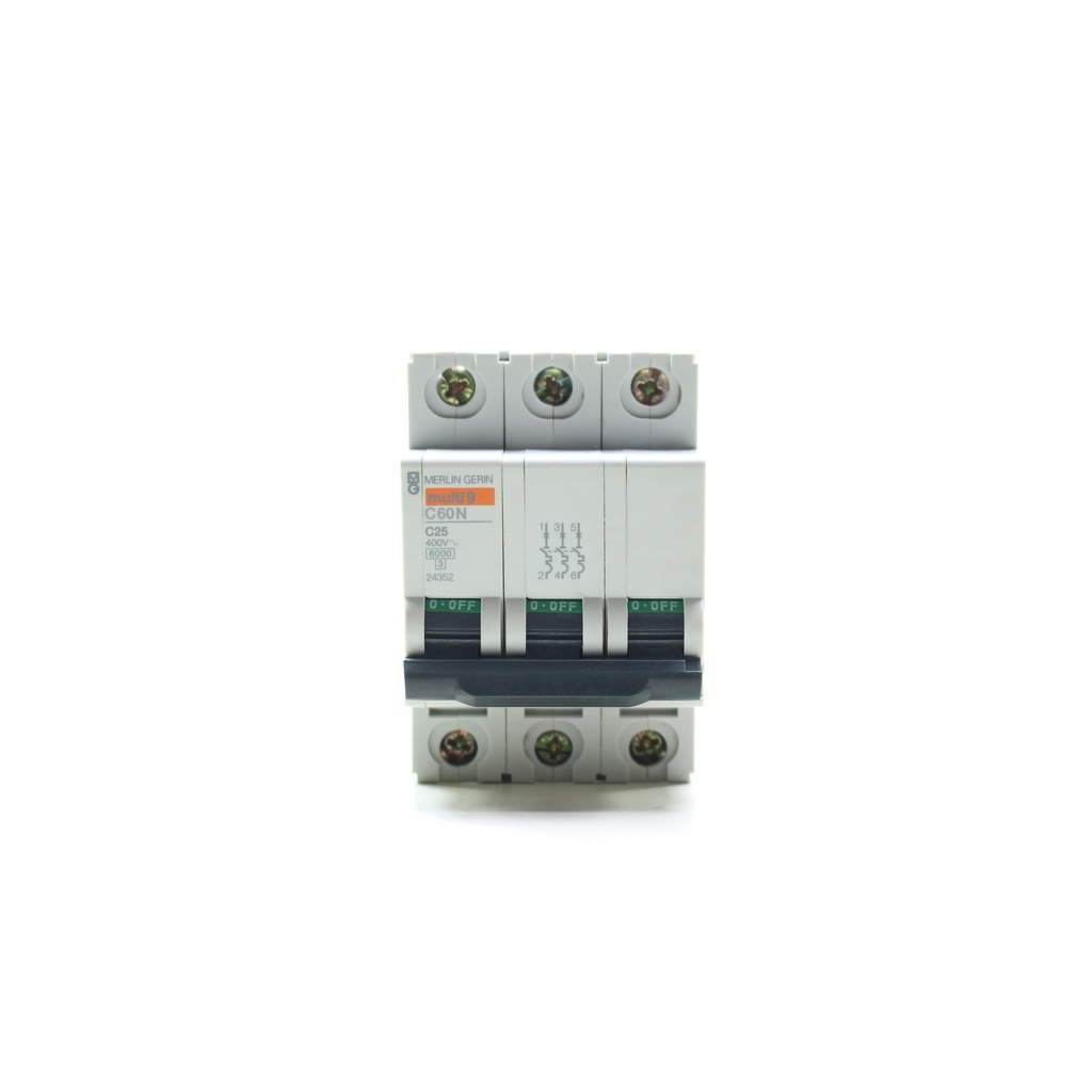 24352 C60N C25 MERLIN GERIN Schneider Electric Miniature Circuit Breaker MCB C60N 3P 25A MERLIN GERI
