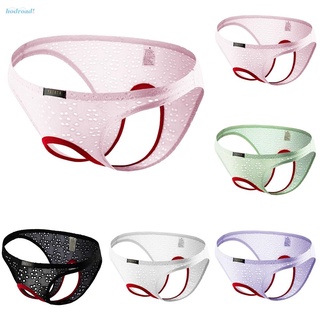 【HODRD】Mens Underwear Pink Polyester Sissy Thong Underpant Underwear Breathable【Fashion Woman Men】