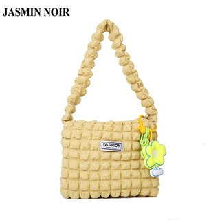 Jasmin NOIR ลายสก๊อต ผู้หญิง กระเป๋าสะพายไหล่ ดอกไม้ พนัง กระเป๋าถือ กระเป๋าสะพายข้าง