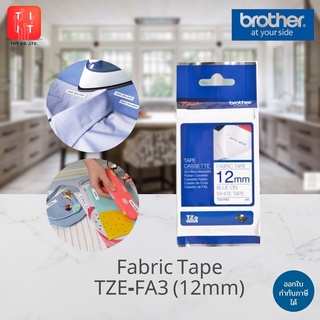 TZE-FA3 เทปพิมพ์อักษร 12 มม. อักษรสีน้ำเงิน พื้นสีขาว Brother