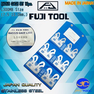 Fuji tool เกจวัดรัศมีสแตนเลส (R) 12ชิ้น/ชุด ขนาด 7.5-13.0มิล รุ่น L300MB - Stainless Steel Radius Gage 12 Leaves