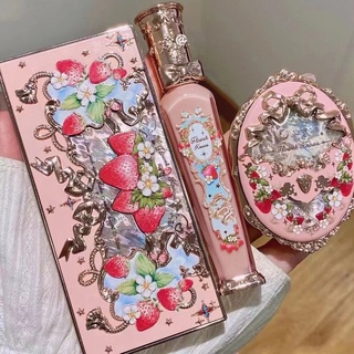 Flower Knows Strawberry Rococo Gem พาเลตต์อายแชโดว์ เนื้อแมตต์ ประกายมุก 5 สี