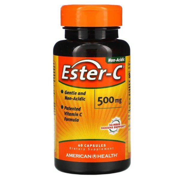 วิตามิน C,Ester-C,เอสเตอร์-ซี American Health, 500 mg, 60 Capsules