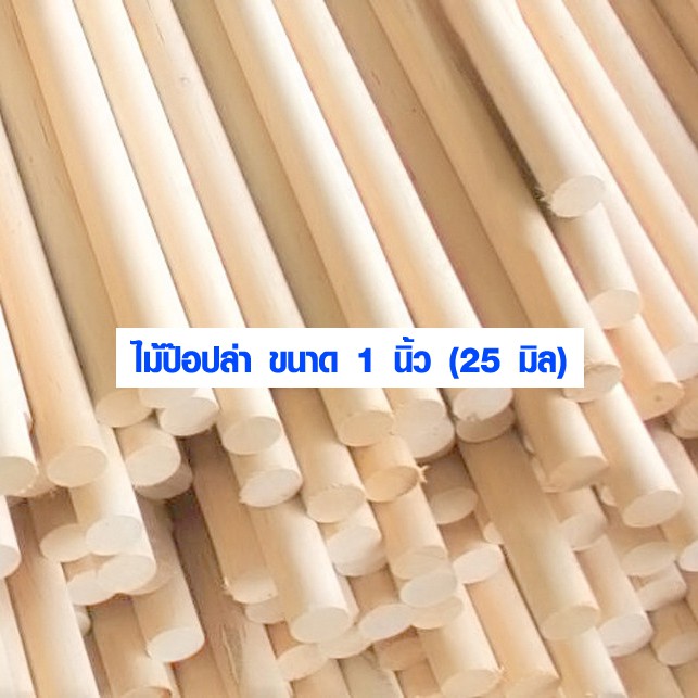 ไม้พลอง 1 นิ้ว (25มิล) ยาว 100-180 ซม. ไม้ป๊อปล่า ไม้กลม ยาว ราวม่าน เสากลม เนื้อแข็ง ออกกำลังกาย ค้ำยัน – โปรปัง