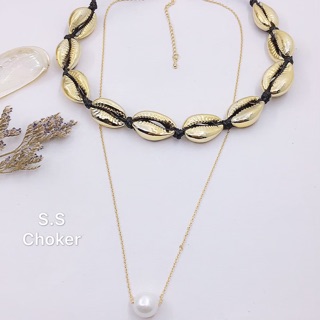 Choker โชคเกอร์ smiley😊😉😃✨สร้อยยิ้ม❤️ สร้อยคอดาราใส่ งานแบรนด์ สร้อยมุก สร้อยหอย