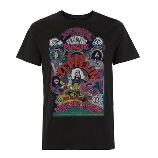 [100% Cotton] เสื้อยืดลําลอง แขนสั้น พิมพ์ลายโปสเตอร์ Zeppelin Electric Magic Wembley Official สําหรับผู้ชาย NPemkg46ILe