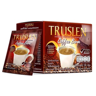 ทรูสเลน Truslen Coffee Bern กาแฟสำเร็จรูปชนิดผง ไม่มีน้ำตาล 0แคลอรี่ 13 กรัม x 10ซอง