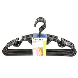 ไม้แขวนเสื้อ H022-B ดำ PLIM (1x6)CLOTHES HANGER H022-B BLACK PLIM PACK6